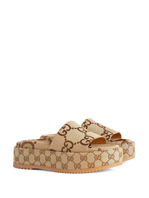 gucci angelina gg logo platform slides sandals|Gucci angelina gg platform sandals.